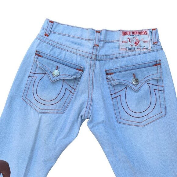 Vintage True Religion Jeans Size 34 BILLY BIG T Blue - Picture 2 of 10